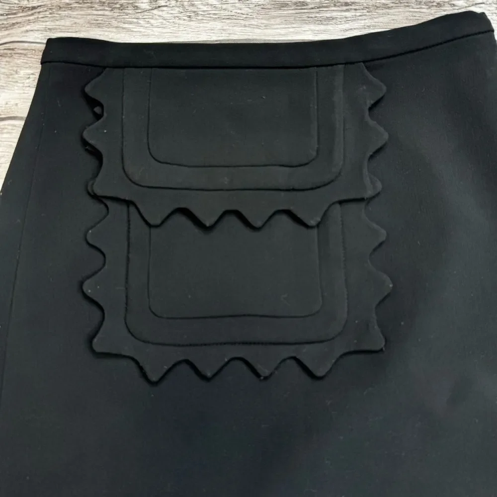 Victoria Beckham Target Collab Women's Scalloped Mini Skirt XS Black